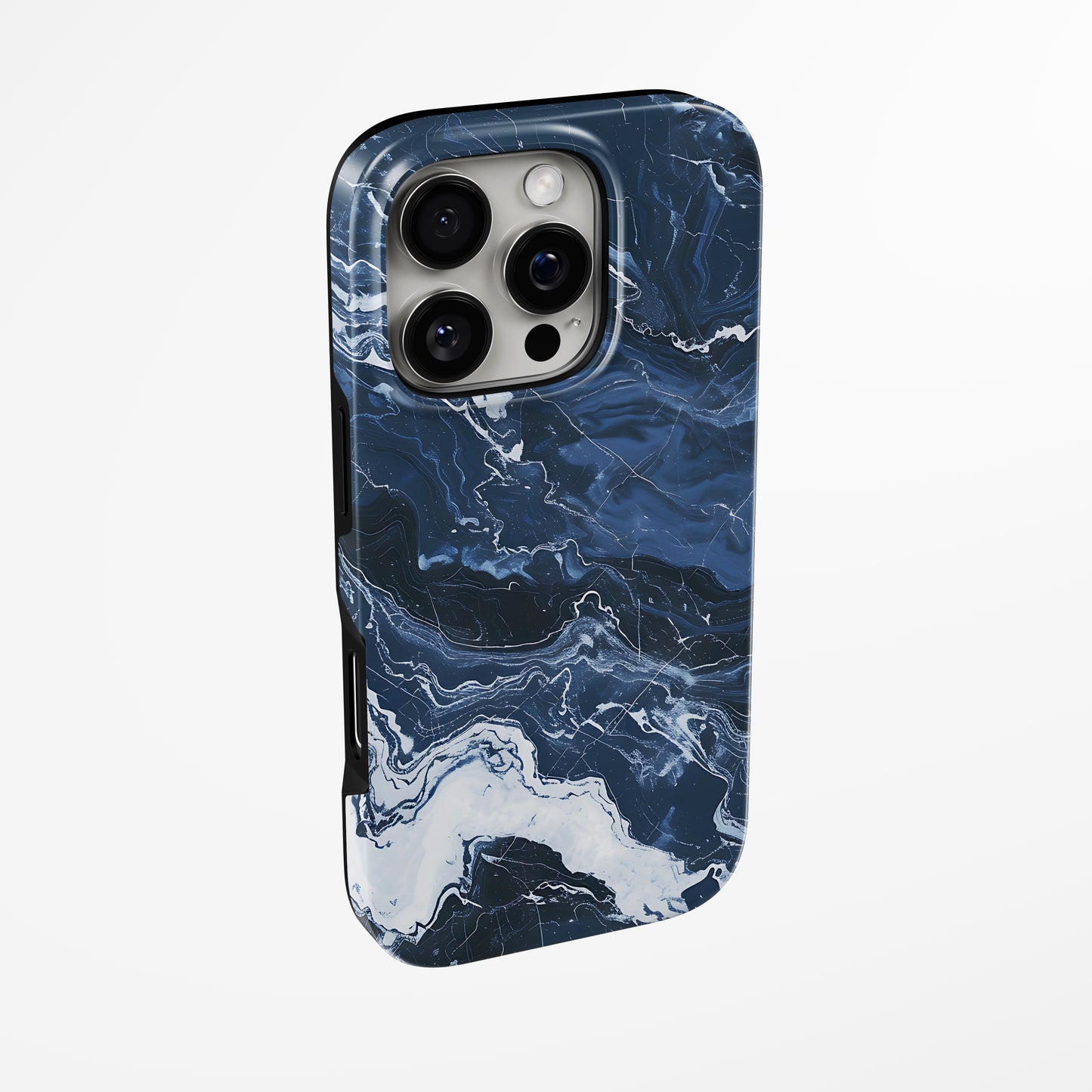 Side view of shell cover with design of  Crystalline Flow Magsafe Tough Iphone Case by Marivor