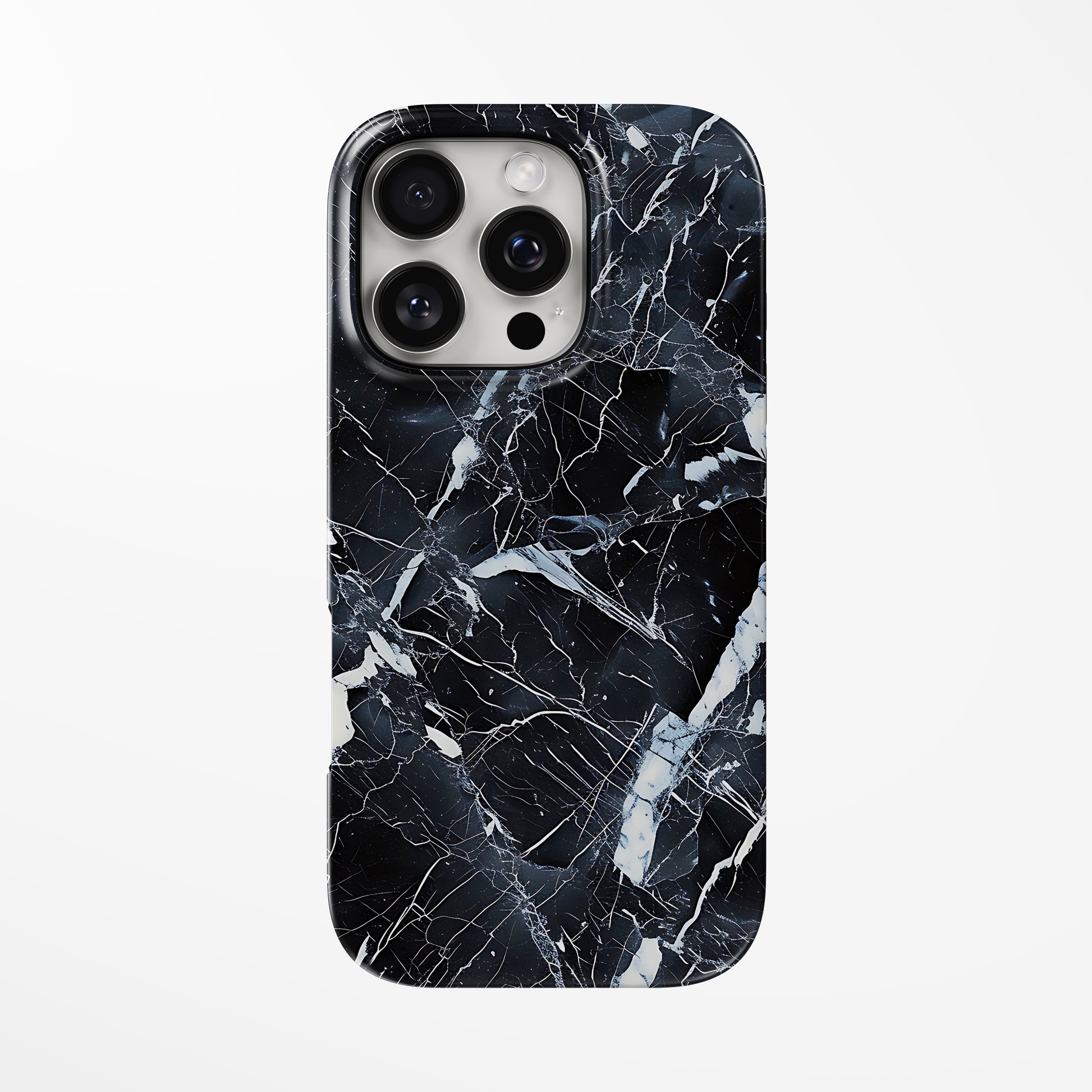 Front view of black Dark Shard MagSafe iPhone Tough Case by Marivor