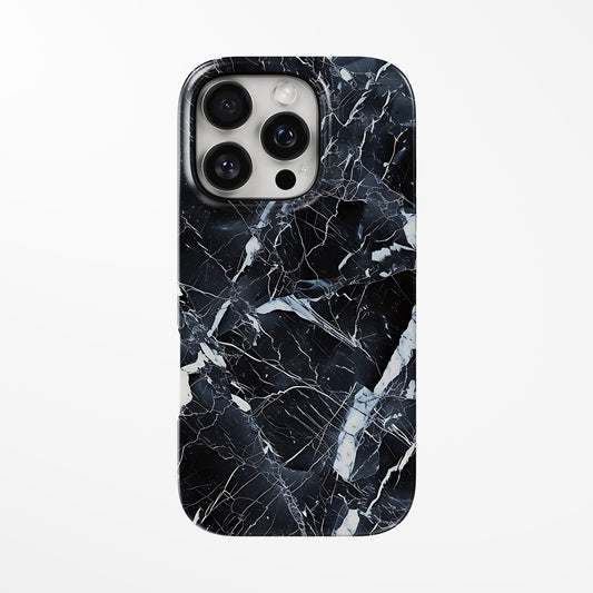 Front view of black Dark Shard MagSafe iPhone Tough Case by Marivor