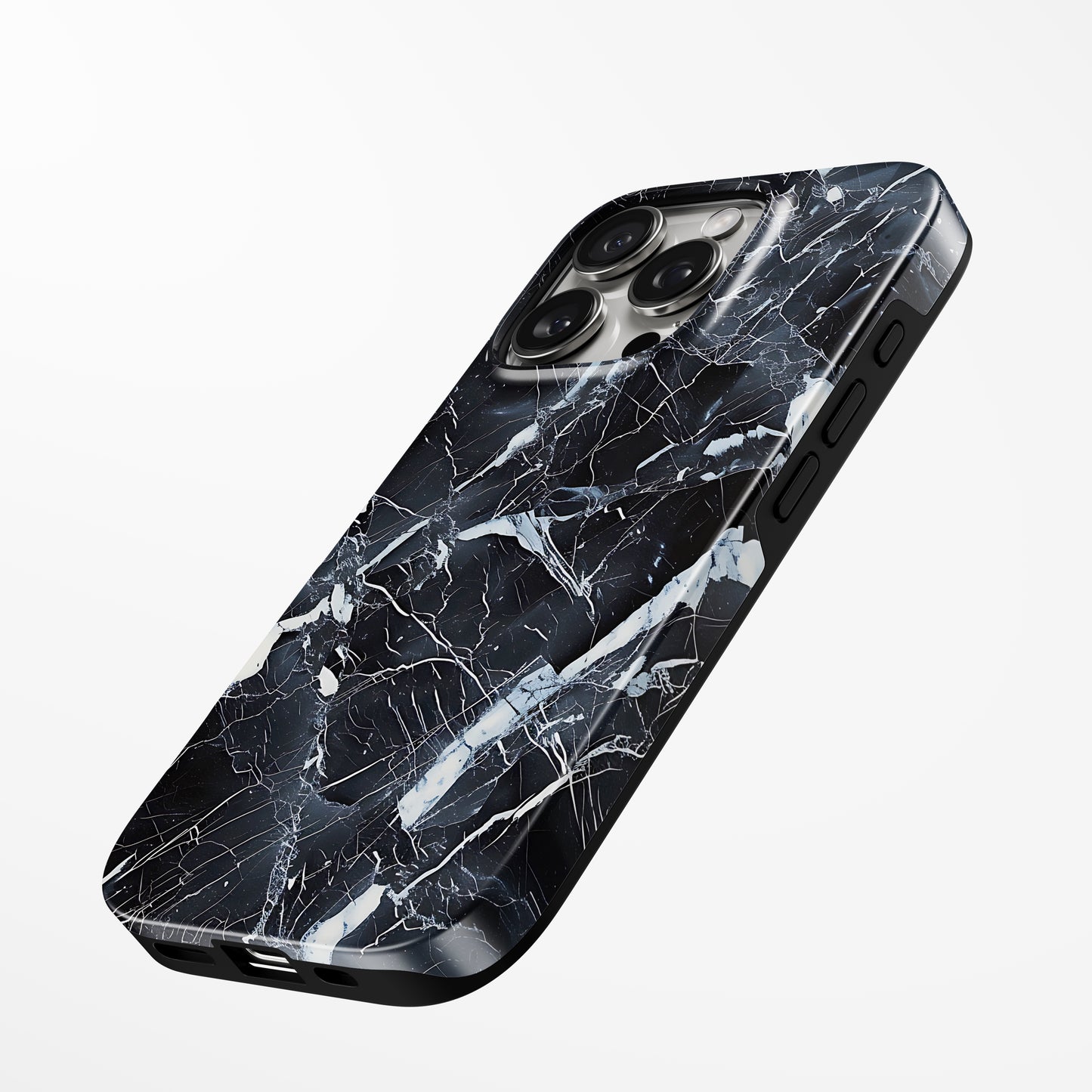 Charging port and volume up/down buttons with  Dark Shard Magsafe Iphone Tough Case by Marivor