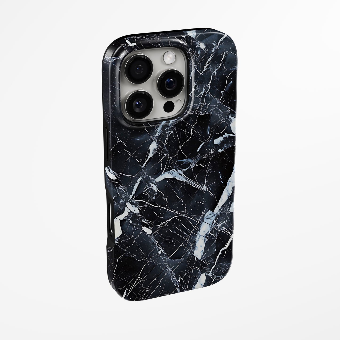 Side view of shell cover with design of  Dark Shard Magsafe Iphone Tough Case by Marivor