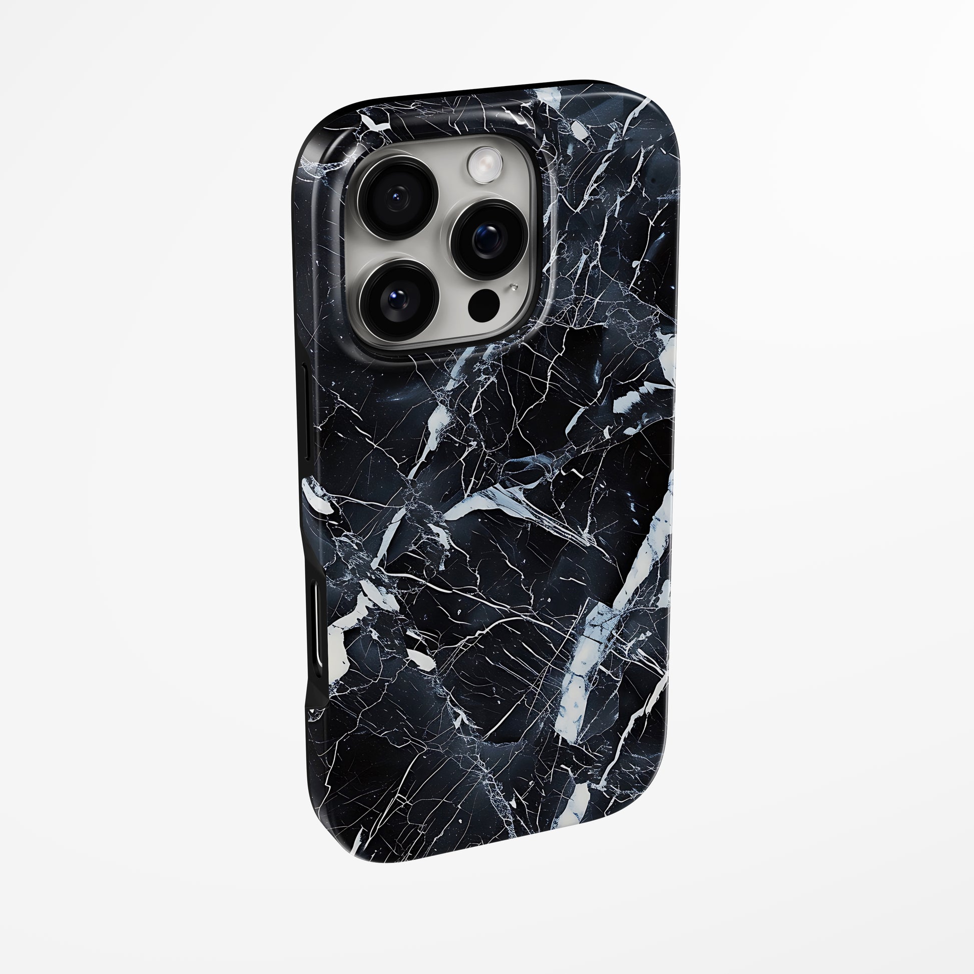 Side view of shell cover with design of  Dark Shard Magsafe Iphone Tough Case by Marivor