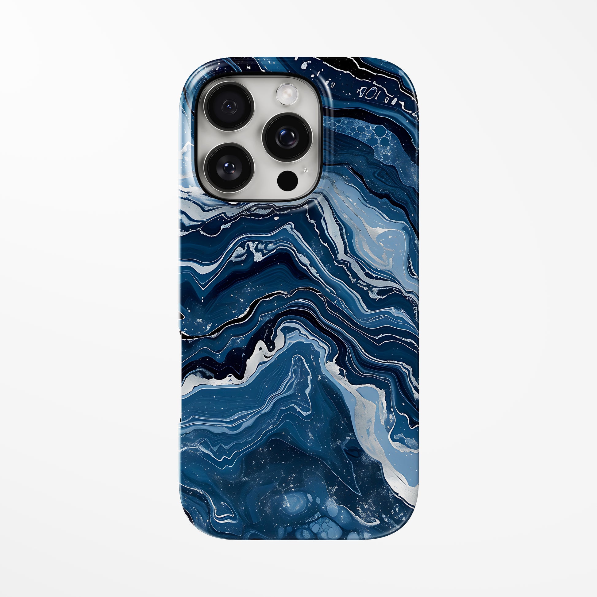 Front view of dark-blue Deep Horizon MagSafe Tough iPhone Case by Marivor
