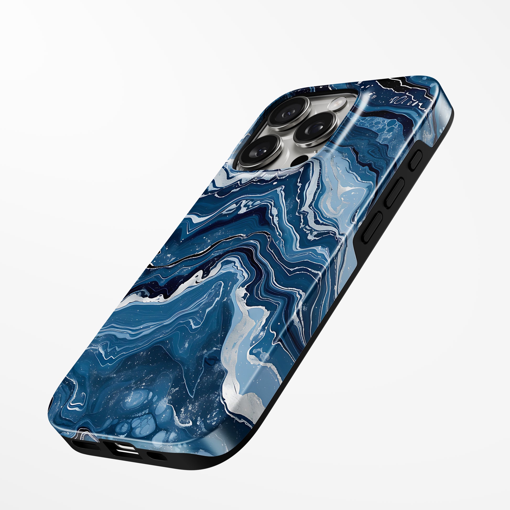 Charging port and volume up/down buttons with  Deep Horizon Magsafe Tough Iphone Case by Marivor