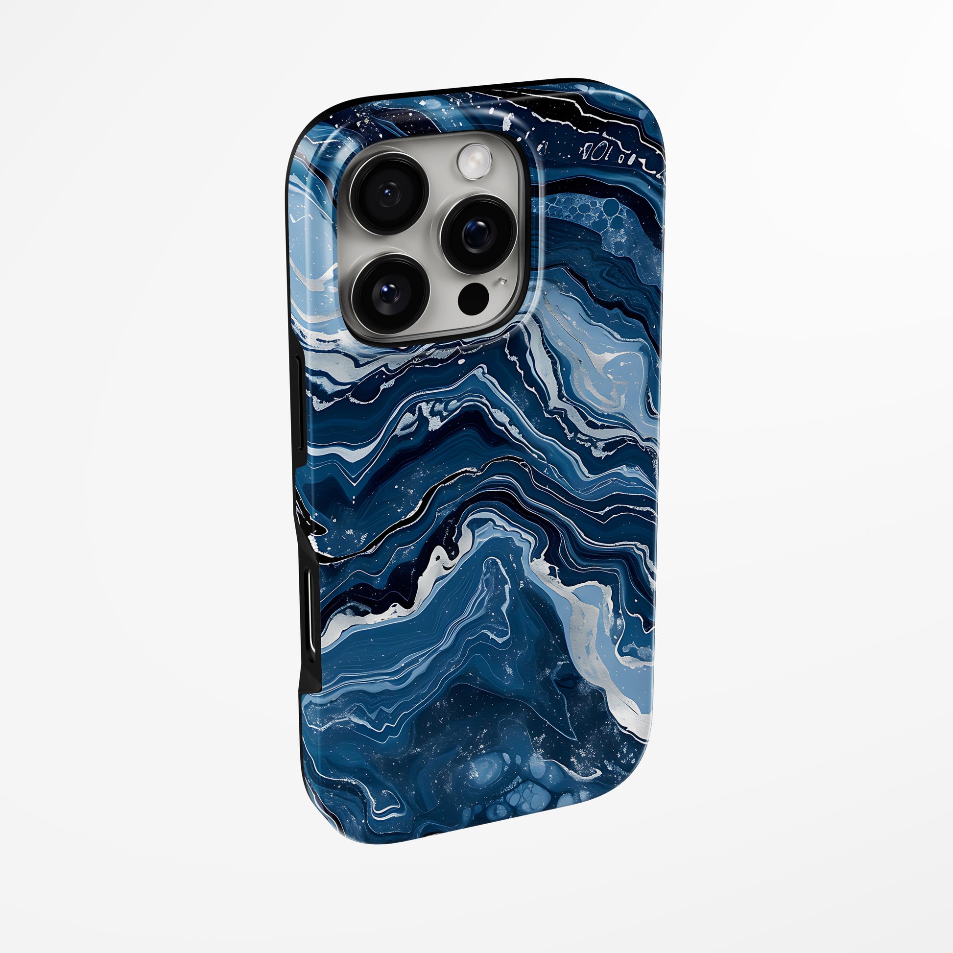 Side view of shell cover with design of  Deep Horizon Magsafe Tough Iphone Case by Marivor