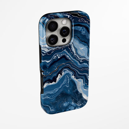 Side view of shell cover with design of  Deep Horizon Magsafe Tough Iphone Case by Marivor