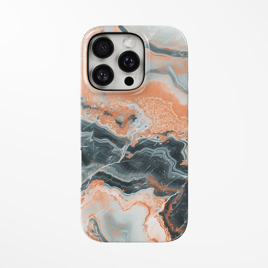 Front view of multicolor; orange Desert Mirage MagSafe iPhone Tough Case by Marivor