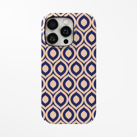 Front view of navy; light-brown Dream Drop MagSafe Tough iPhone Case by Marivor