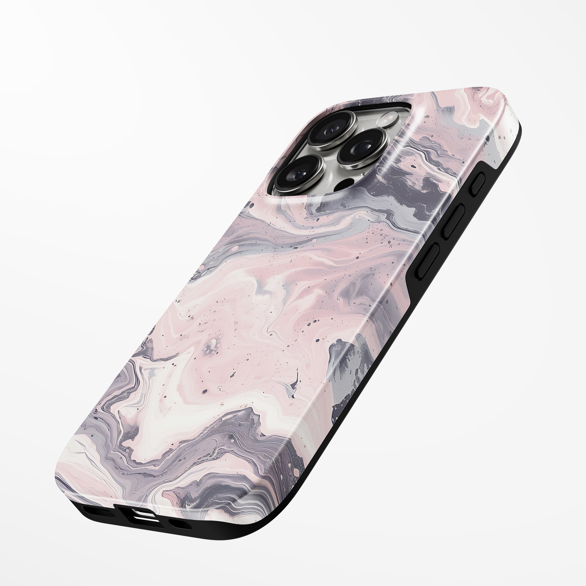 Charging port and volume up/down buttons with  Dusty Rose Magsafe Tough Iphone Case by Marivor