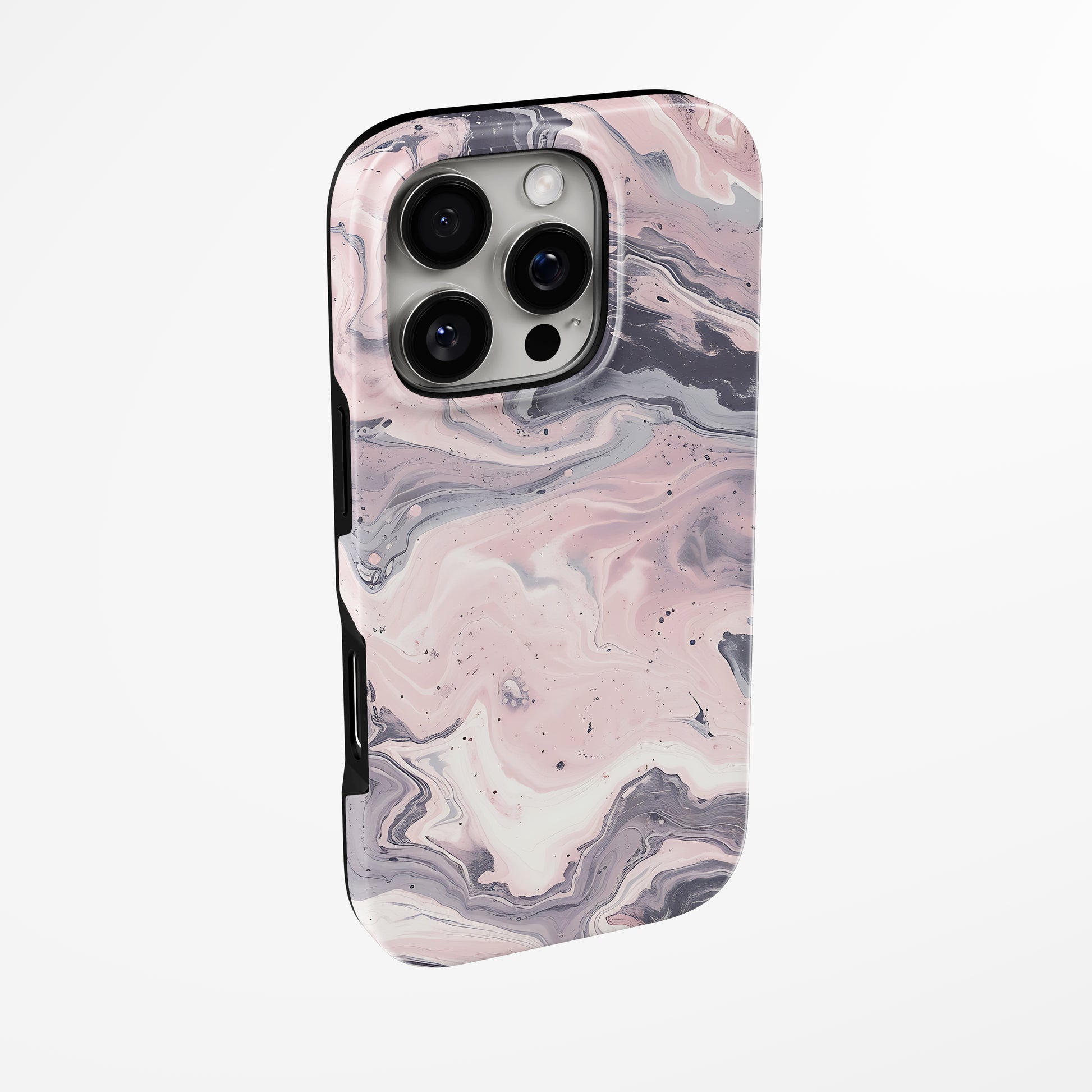 Side view of shell cover with design of  Dusty Rose Magsafe Tough Iphone Case by Marivor