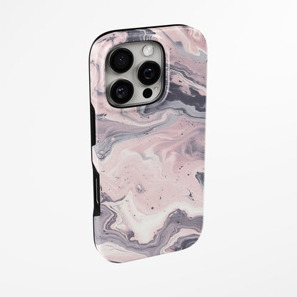 Side view of shell cover with design of  Dusty Rose Magsafe Tough Iphone Case by Marivor