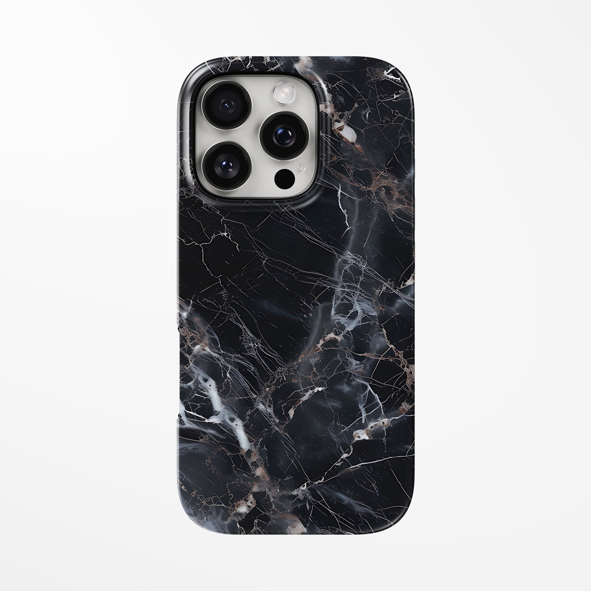 Front view of black Eclipse Stone MagSafe iPhone Tough Case by Marivor