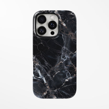Front view of black Eclipse Stone MagSafe iPhone Tough Case by Marivor