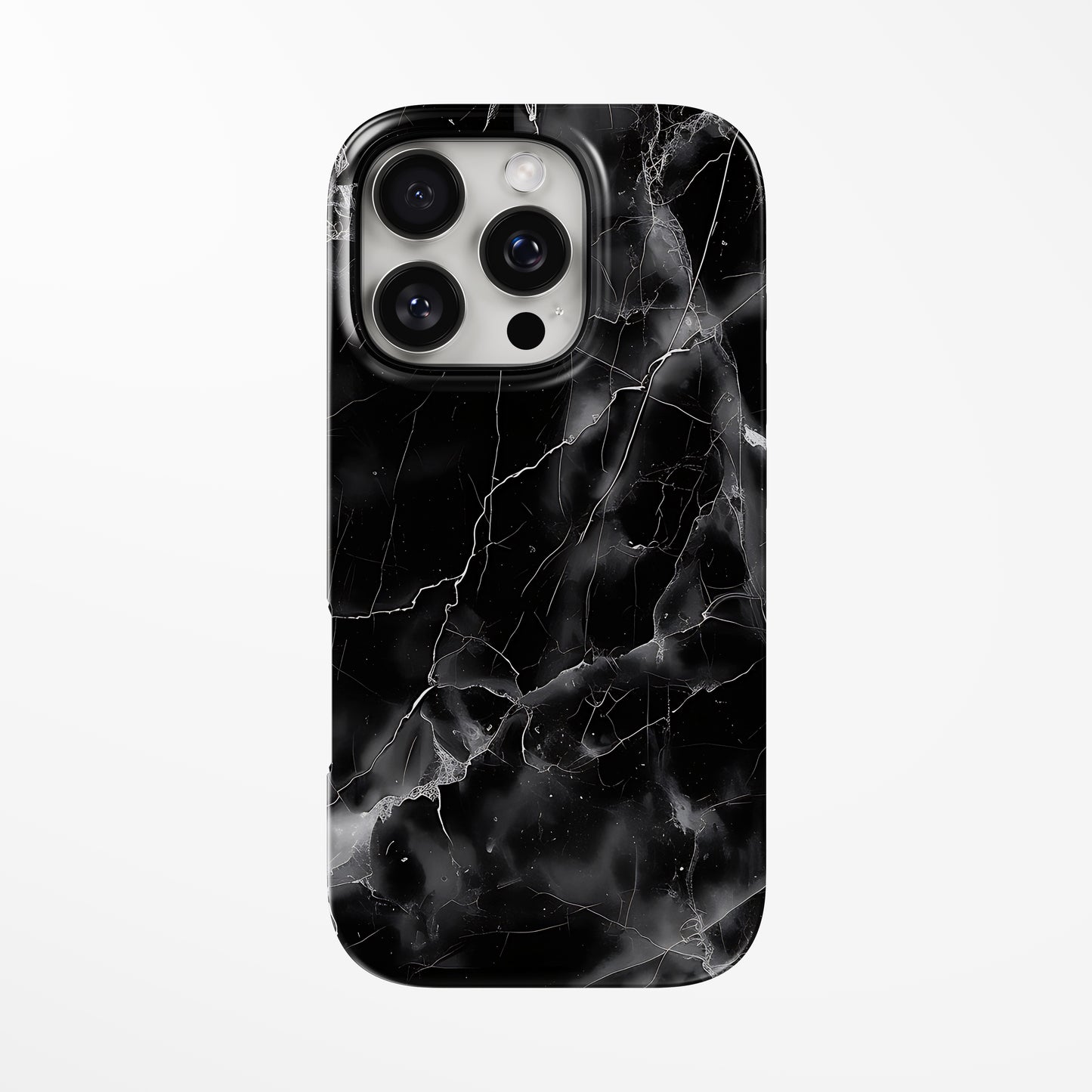 Front view of black Eclipse Vein MagSafe iPhone Tough Case by Marivor
