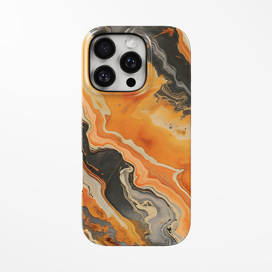 Front view of amber Ember Canyon MagSafe Tough iPhone Case by Marivor