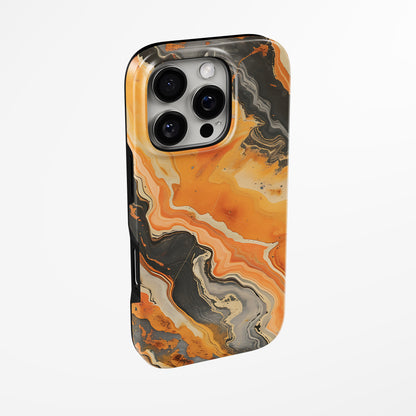 Side view of shell cover with design of  Ember Canyon Magsafe Tough Iphone Case by Marivor