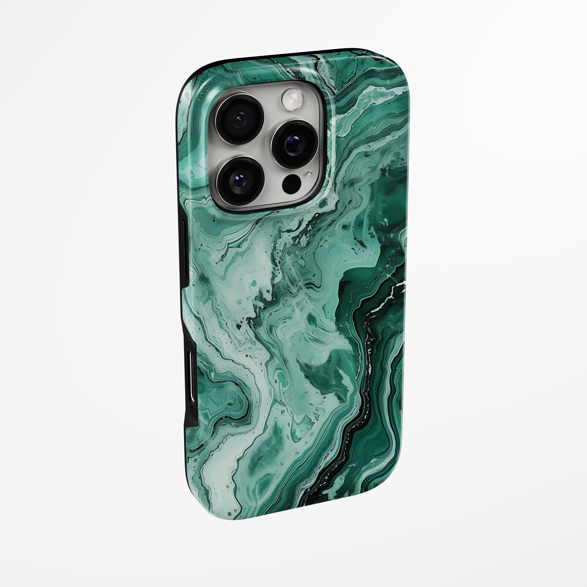 Charging port and volume up/down buttons with  Emerald Dream Magsafe Tough Iphone Case by Marivor
