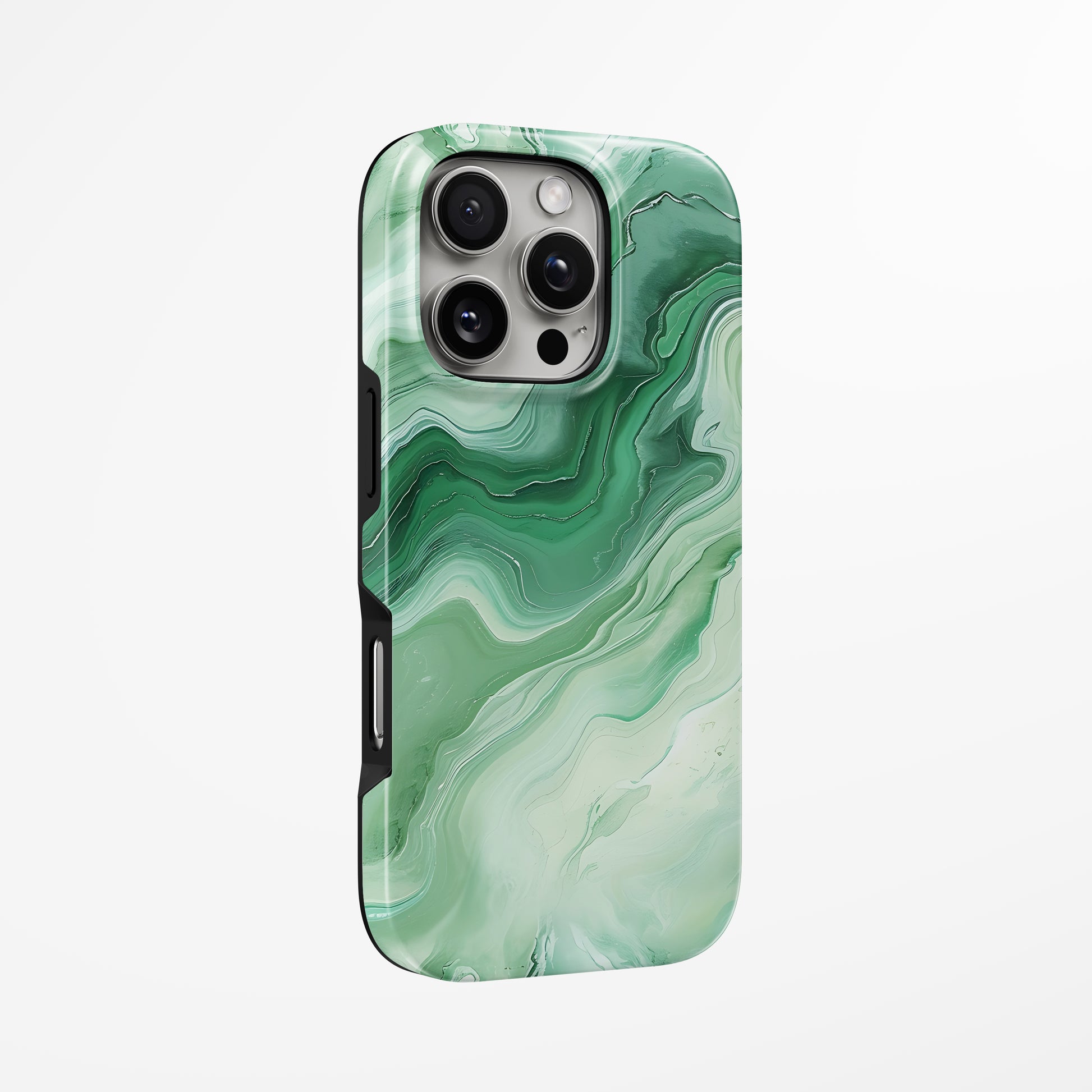 Unlock and capture buttons with  Emerald Flow Magsafe Iphone Tough Case by Marivor