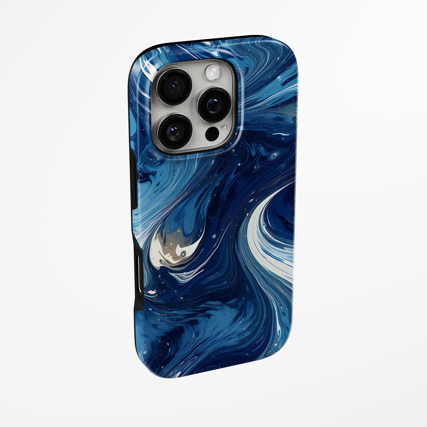 Side view of shell cover with design of  Eternal Blue Magsafe Tough Iphone Case by Marivor