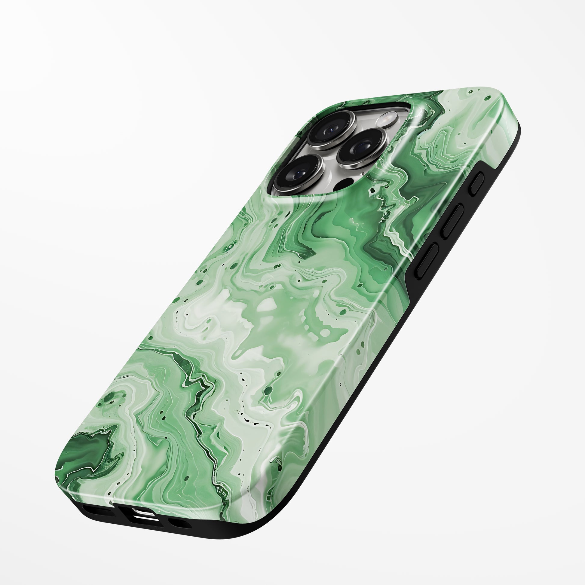 Charging port and volume up/down buttons with  Evergreen Glow Magsafe Tough Iphone Case by Marivor