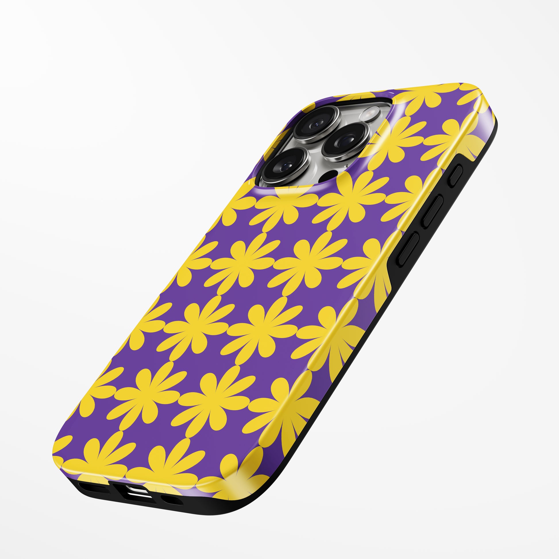 Charging port and volume up/down buttons with  Flower Funk Magsafe Iphone Tough Case by Marivor