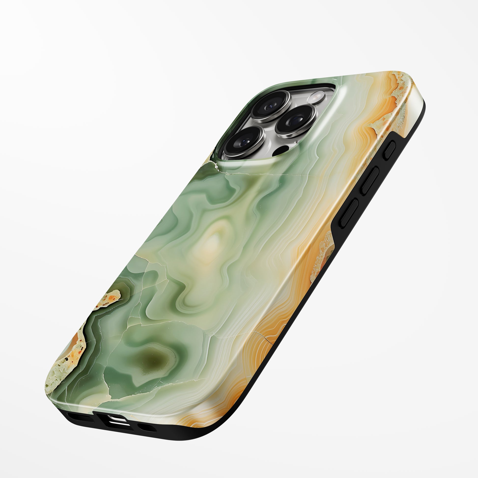 Charging port and volume up/down buttons with  Forest Glow Magsafe Iphone Tough Case by Marivor
