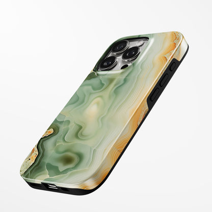 Charging port and volume up/down buttons with  Forest Glow Magsafe Iphone Tough Case by Marivor