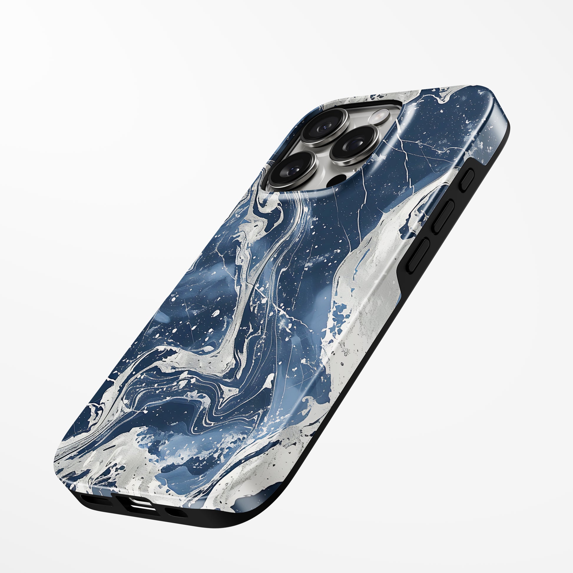 Charging port and volume up/down buttons with  Frosted Cosmos Magsafe Tough Iphone Case by Marivor