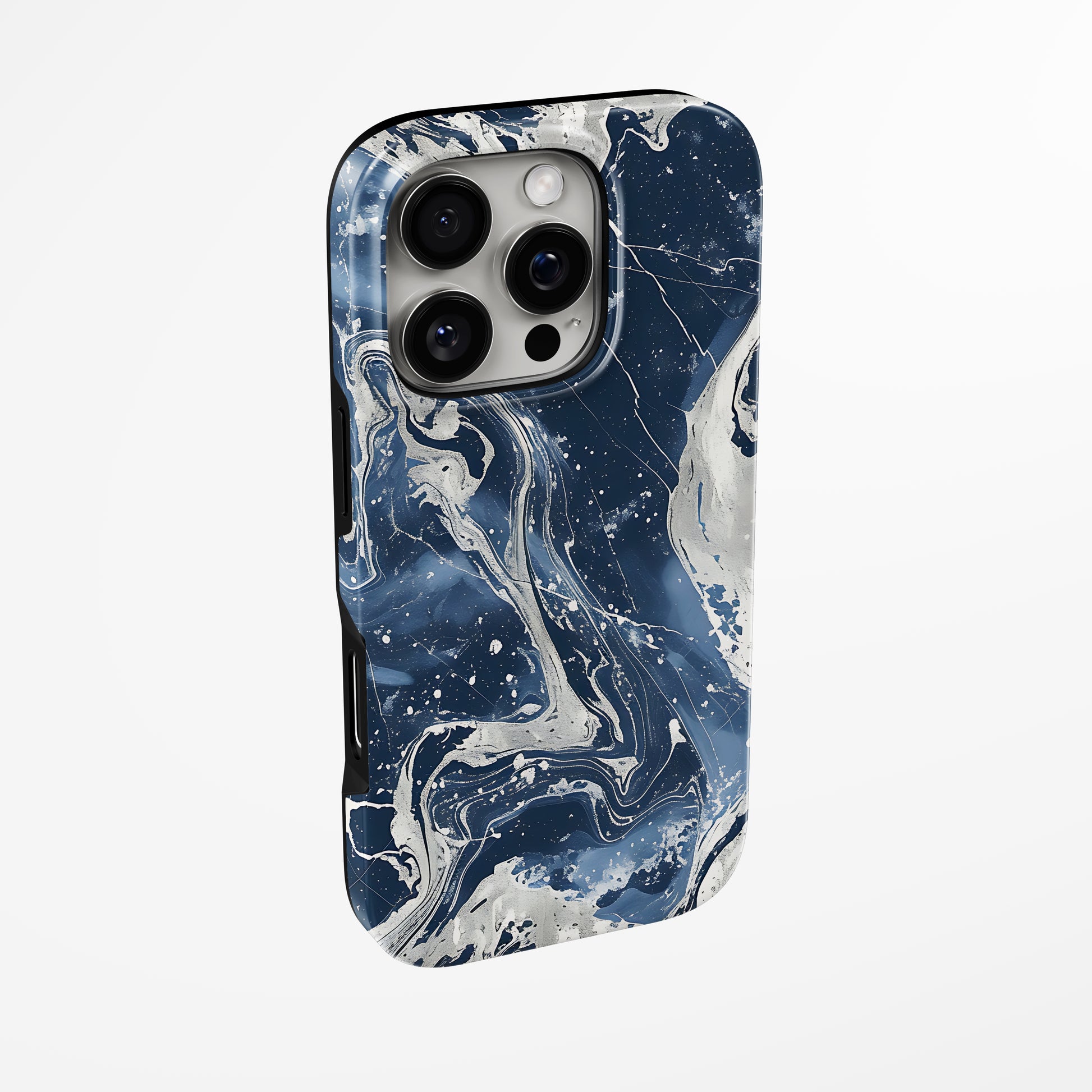 Side view of shell cover with design of  Frosted Cosmos Magsafe Tough Iphone Case by Marivor
