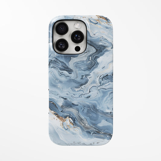 Front view of light-blue Frosted Tide MagSafe iPhone Tough Case by Marivor