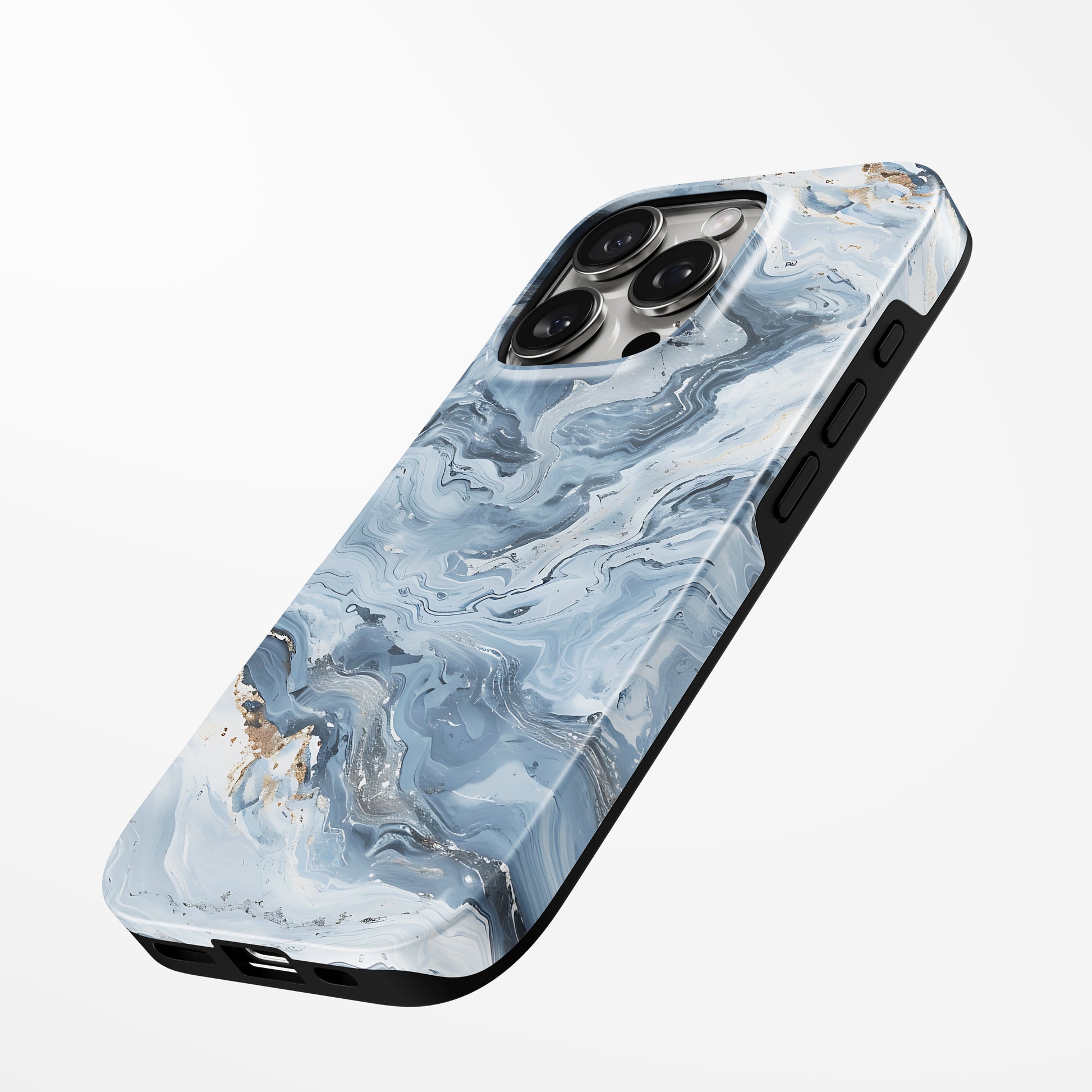 Side view of shell cover with design of  Frosted Tide Magsafe Iphone Tough Case by Marivor