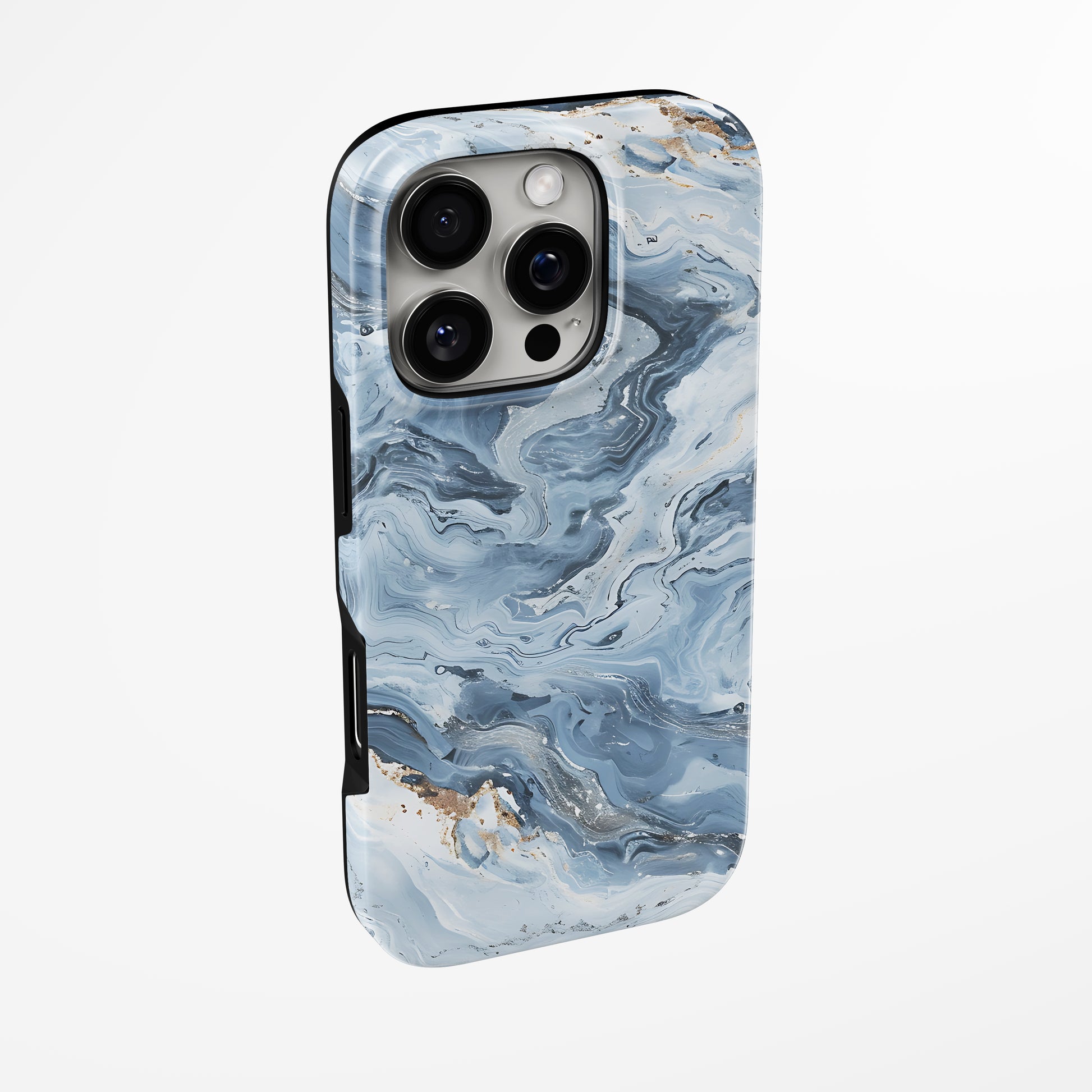 Charging port and volume up/down buttons with  Frosted Tide Magsafe Iphone Tough Case by Marivor
