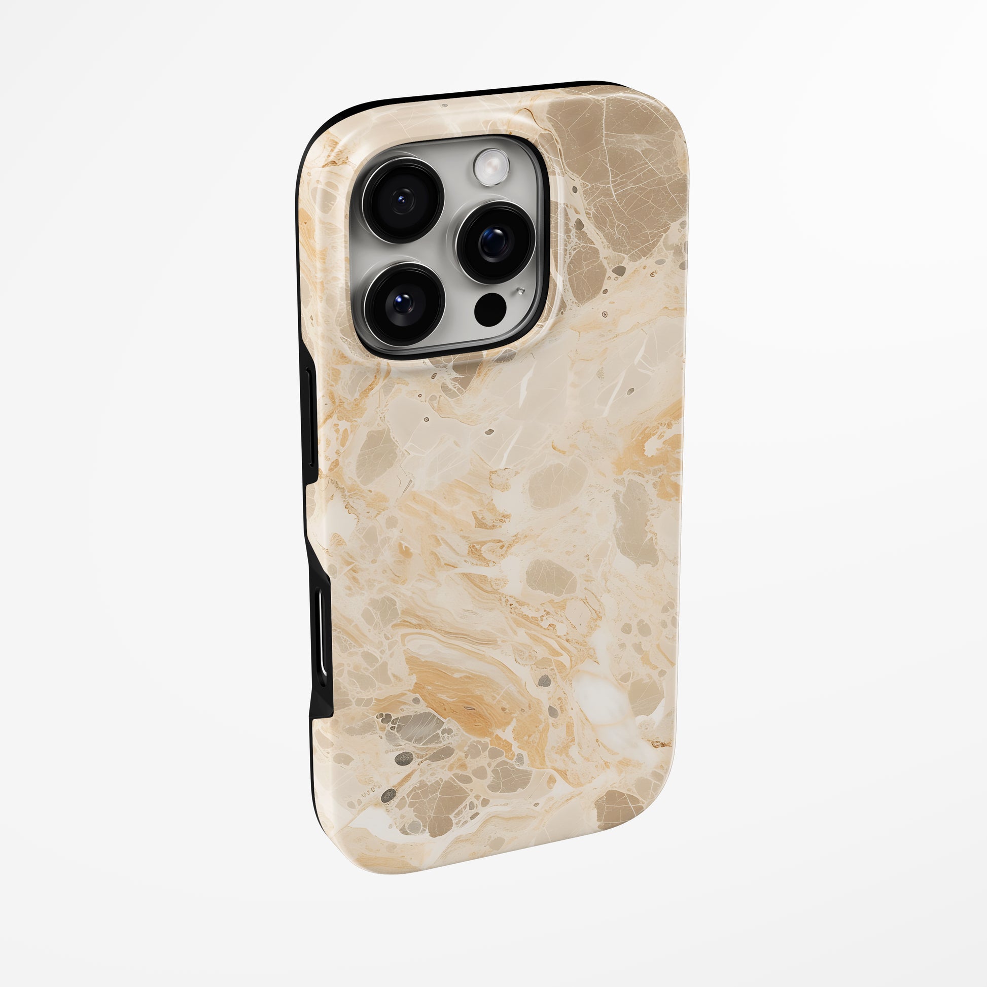 Side view of shell cover with design of  Golden Dunes Magsafe Iphone Tough Case by Marivor