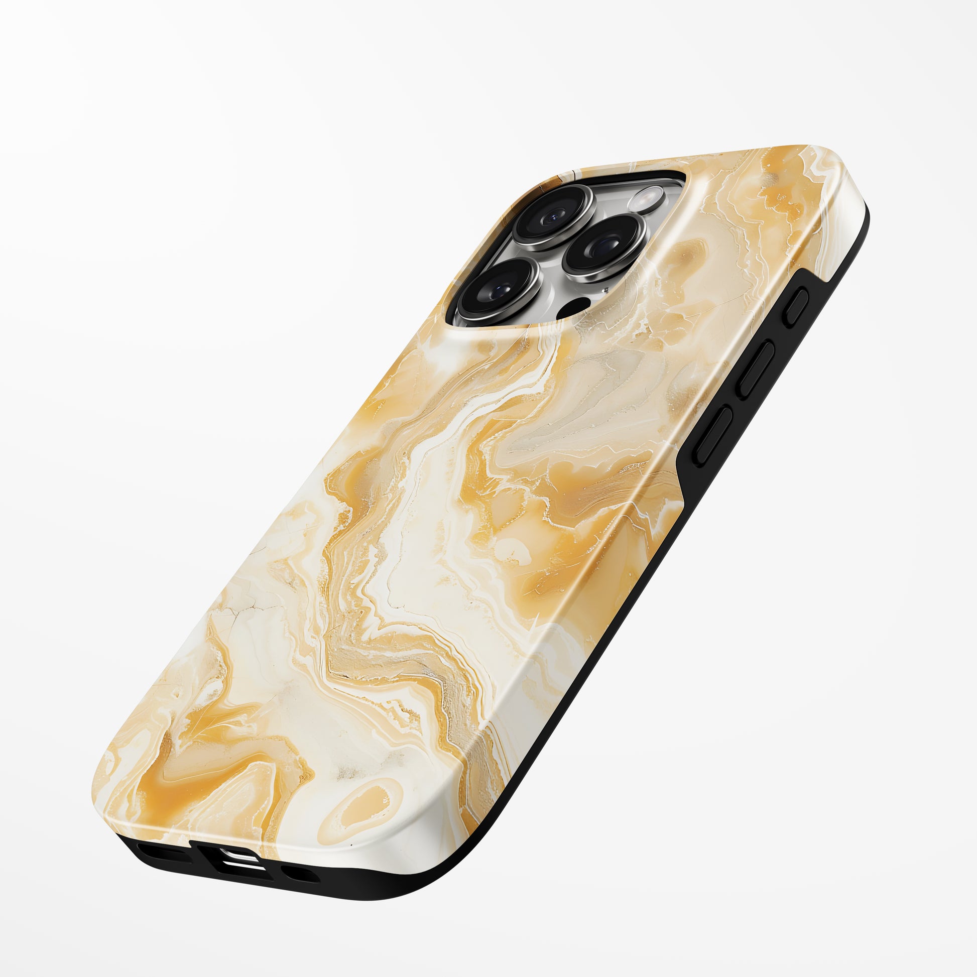 Charging port and volume up/down buttons with  Golden Sands Magsafe Iphone Tough Case by Marivor