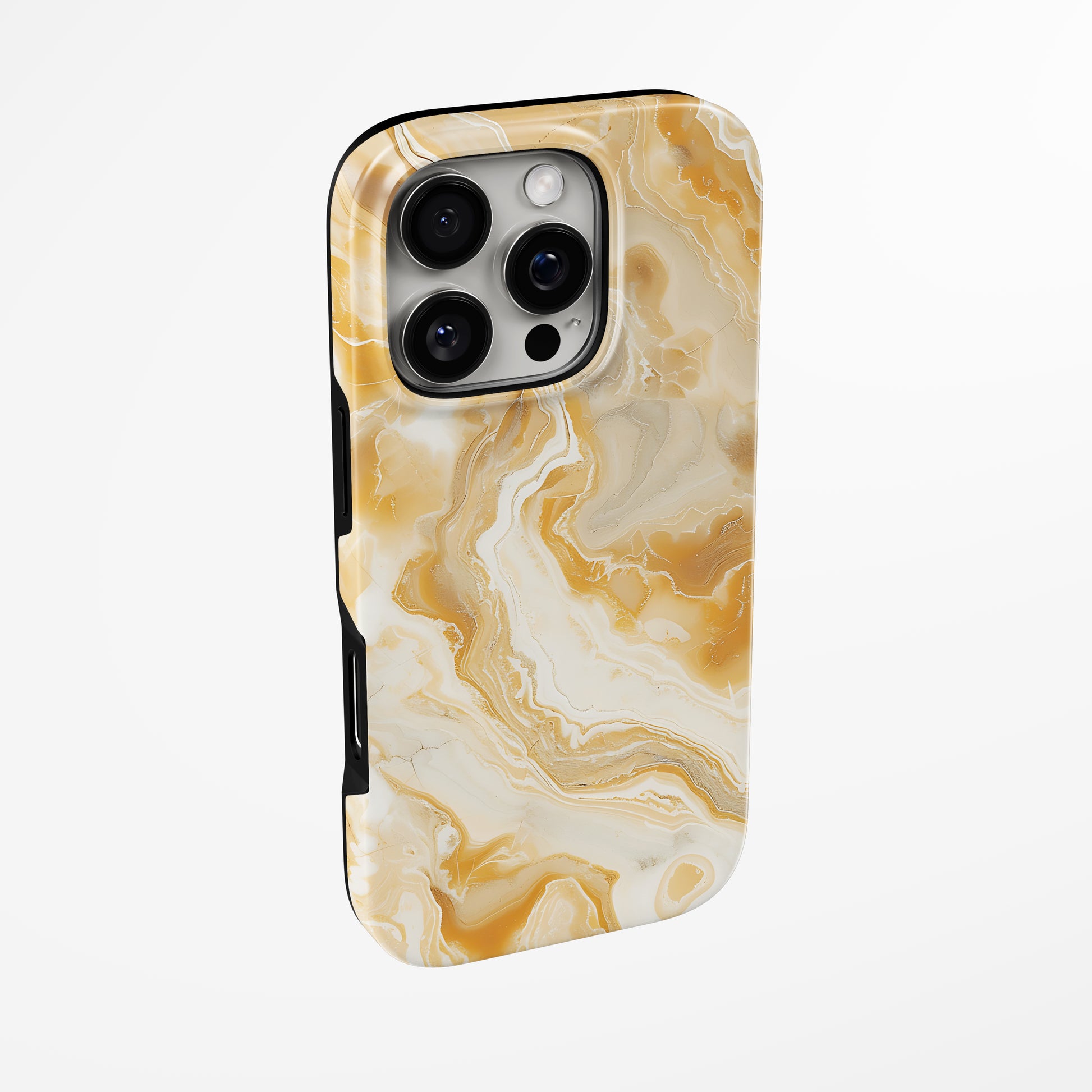 Side view of shell cover with design of  Golden Sands Magsafe Iphone Tough Case by Marivor
