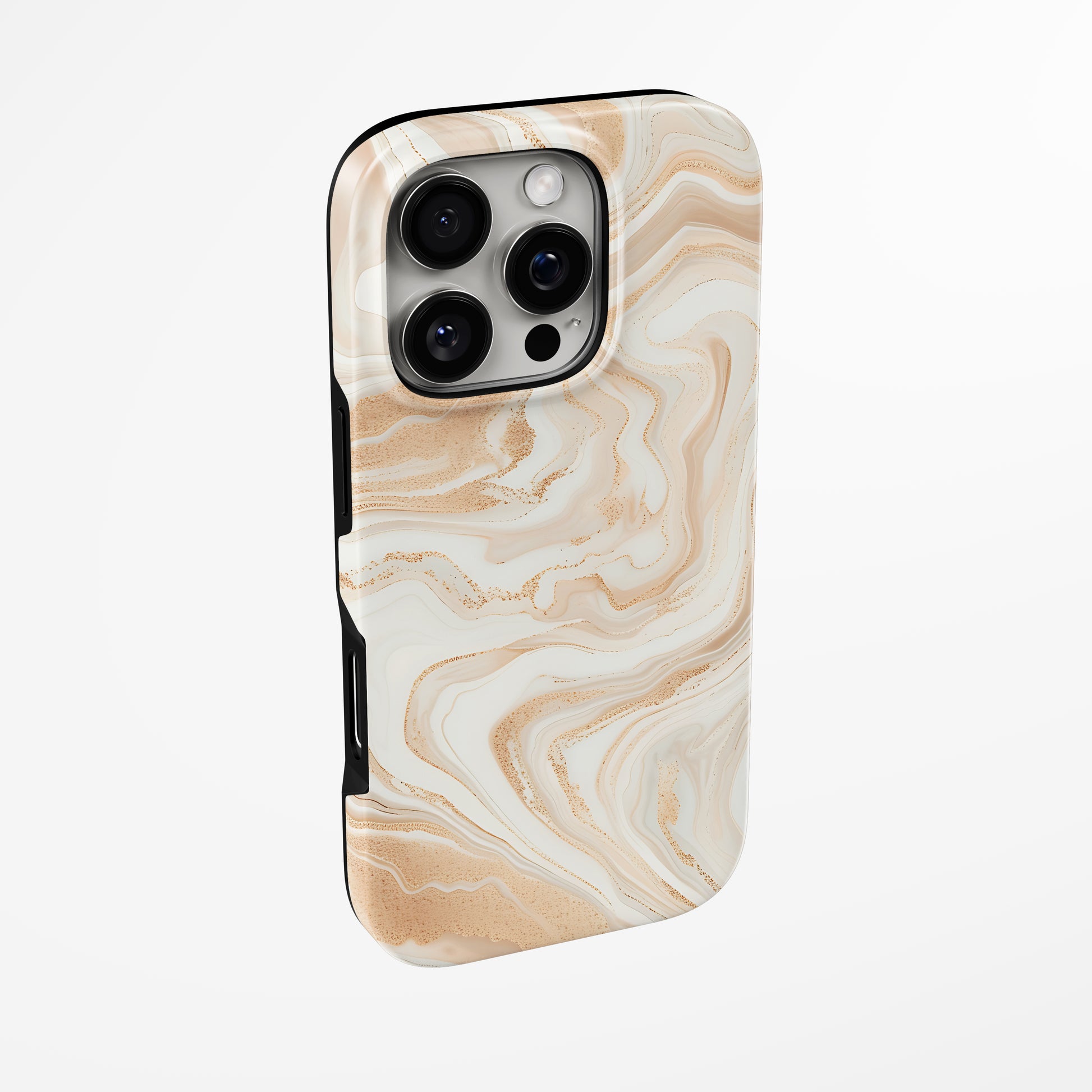 Side view of shell cover with design of  Golden Sandstone Flow Case by Marivor