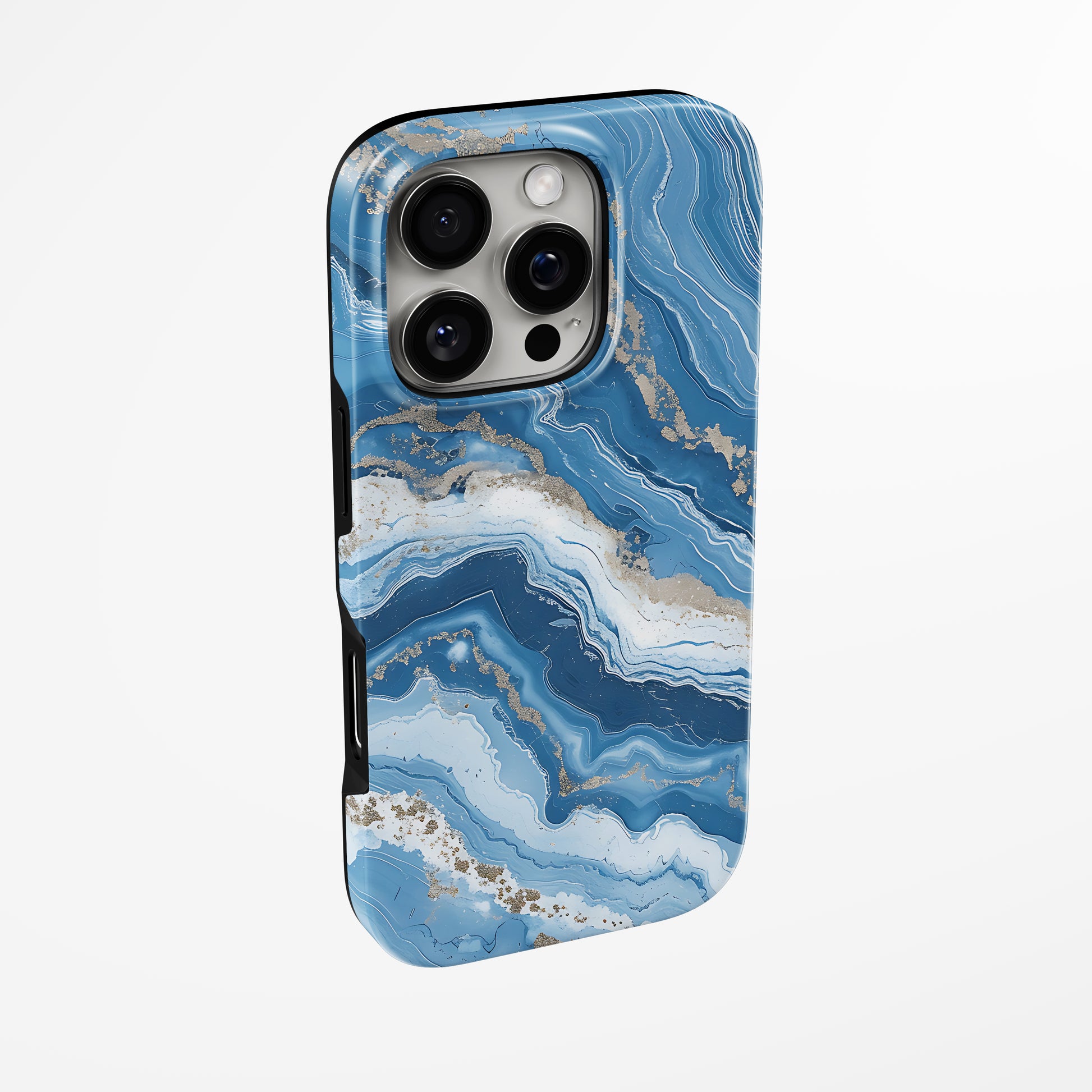 Side view of shell cover with design of  Golden Wave Magsafe Iphone Tough Case by Marivor