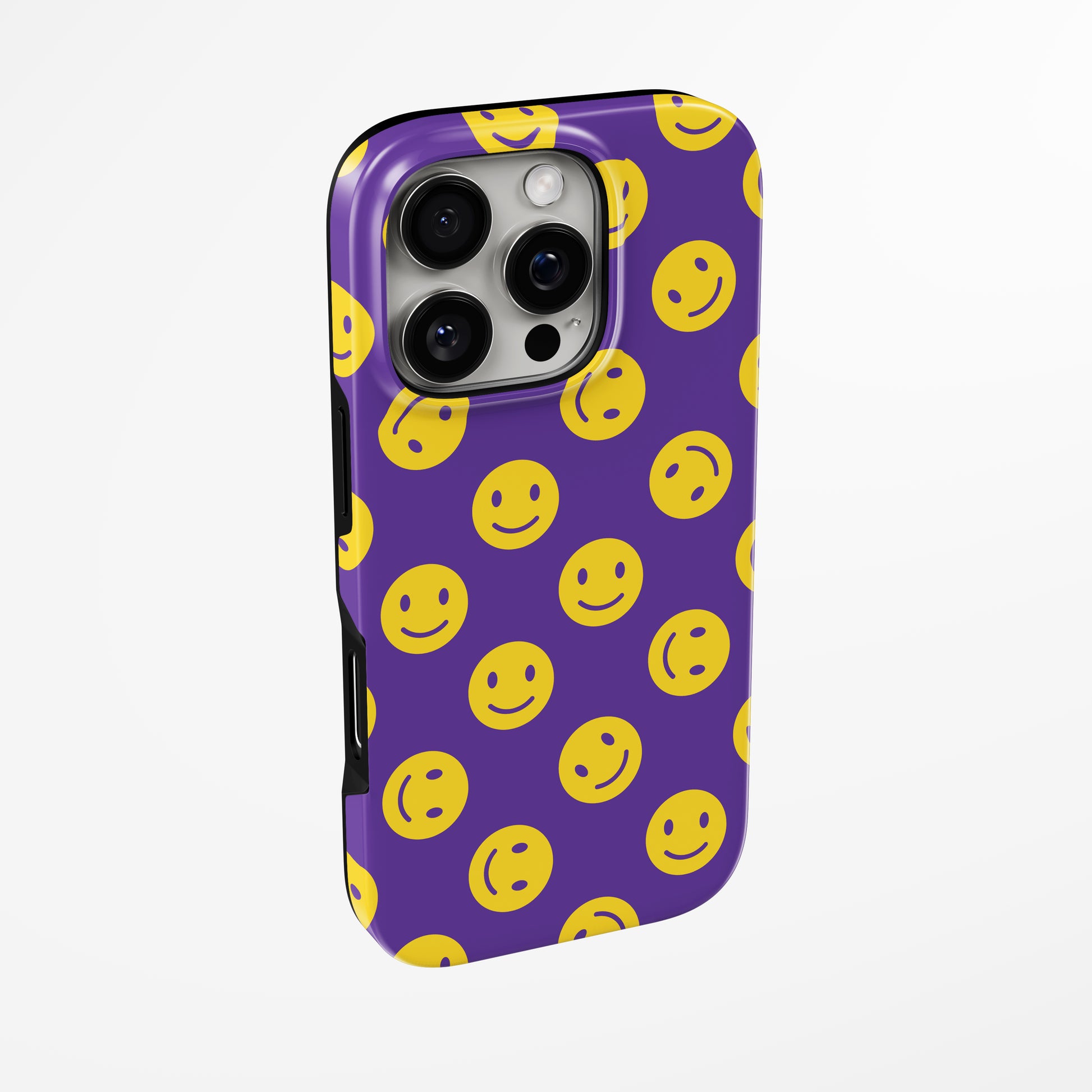Side view of shell cover with design of  Happy Chaos Magsafe Iphone Tough Case by Marivor