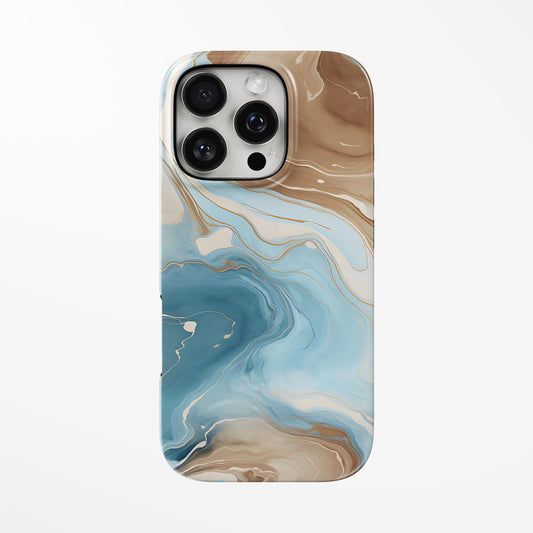 Front view of light-green; light-brown Harmony of Earth & Sky MagSafe iPhone Tough Case by Marivor