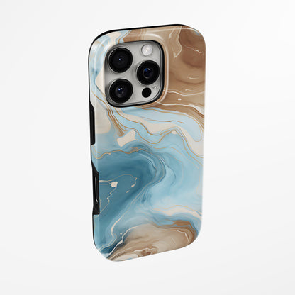 Side view of shell cover with design of  Harmony Of Earth Sky Magsafe Iphone Tough Case by Marivor
