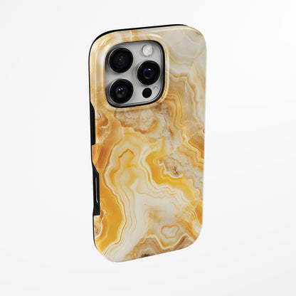 Side view of shell cover with design of  Honey Flow Magsafe Tough Iphone Case by Marivor
