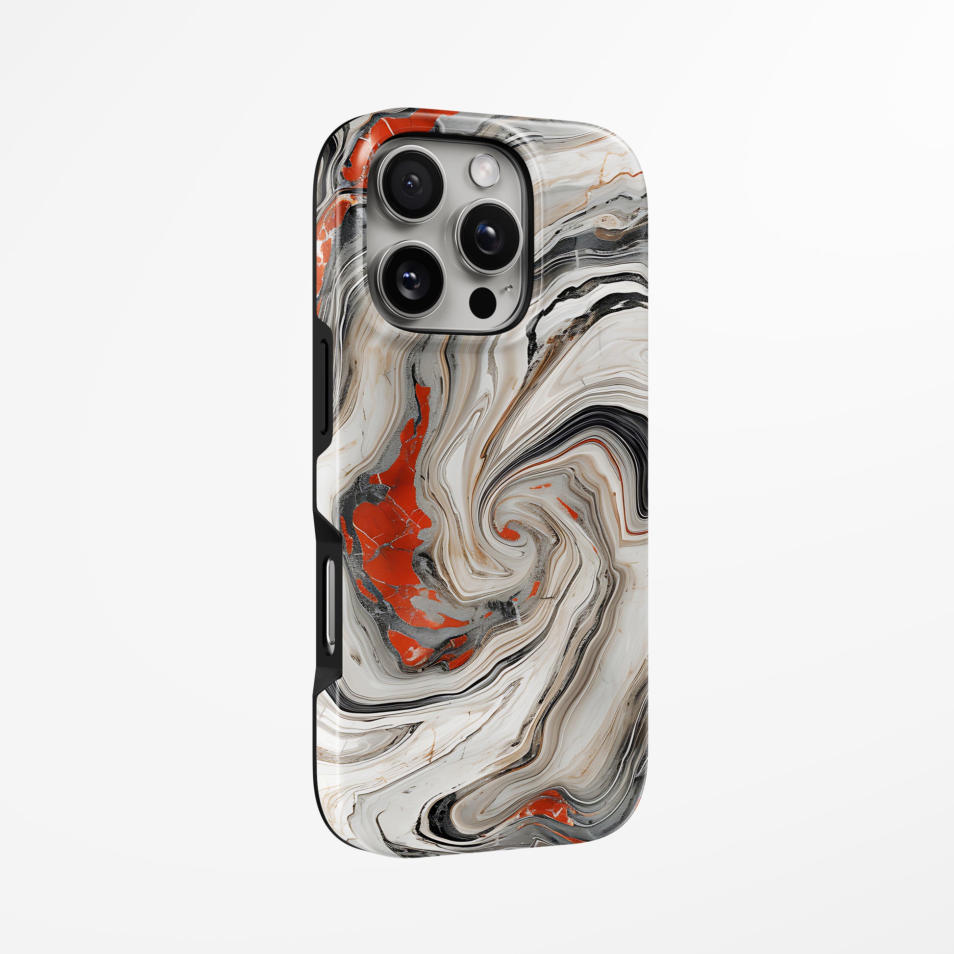Unlock and capture buttons with  Inferno Swirl Magsafe Iphone Tough Case by Marivor