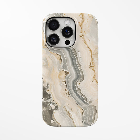 Front view of light-brown; warm-beige Ivory Cascade MagSafe iPhone Tough Case by Marivor
