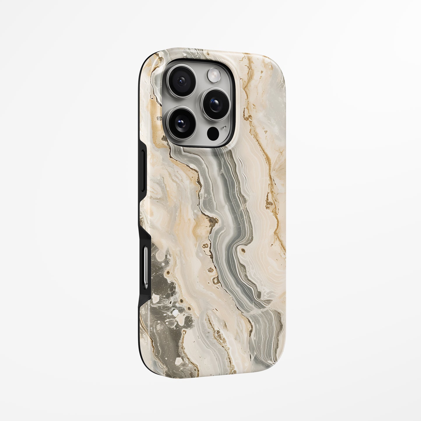 Side view of shell cover with design of  Ivory Cascade Magsafe Iphone Tough Case by Marivor