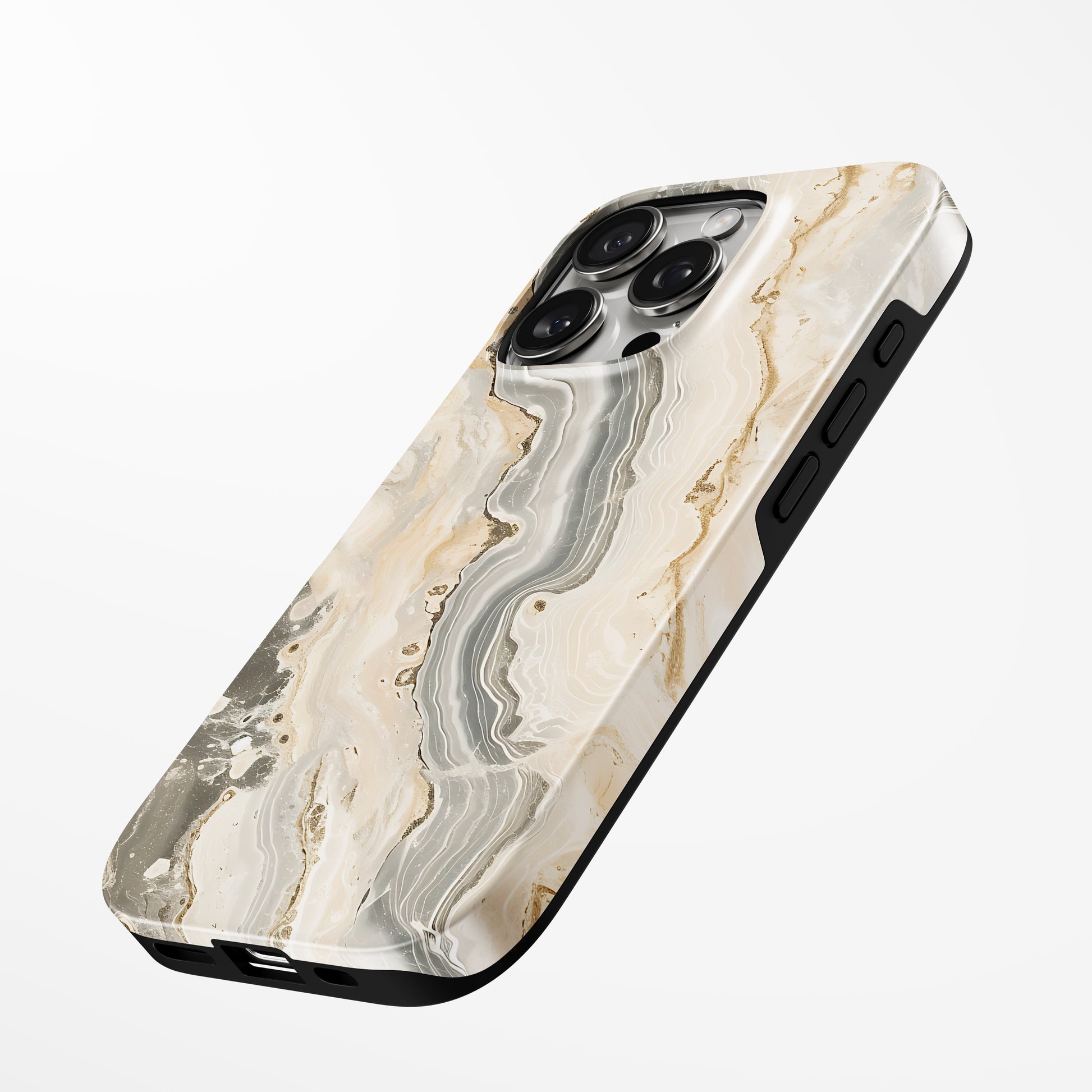 Unlock and capture buttons with  Ivory Cascade Magsafe Iphone Tough Case by Marivor