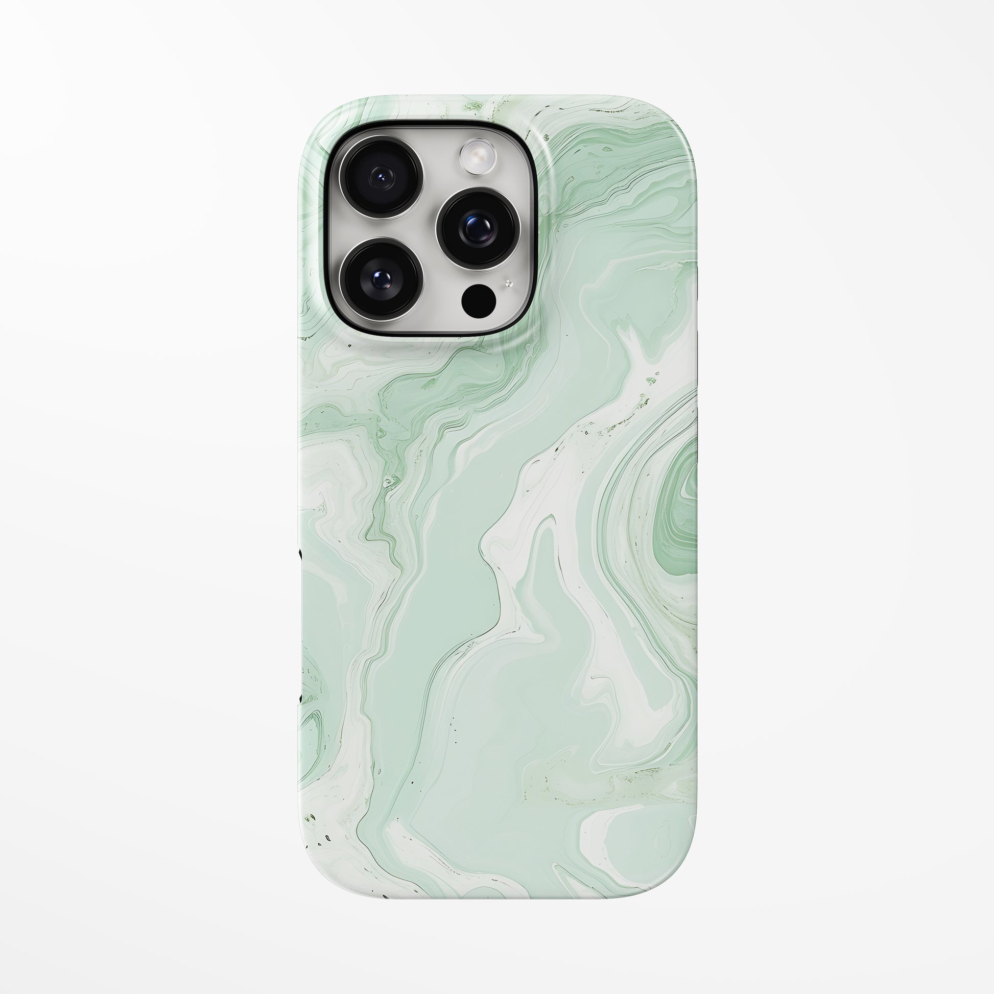 Front view of light-green Jade Mist MagSafe iPhone Tough Case by Marivor