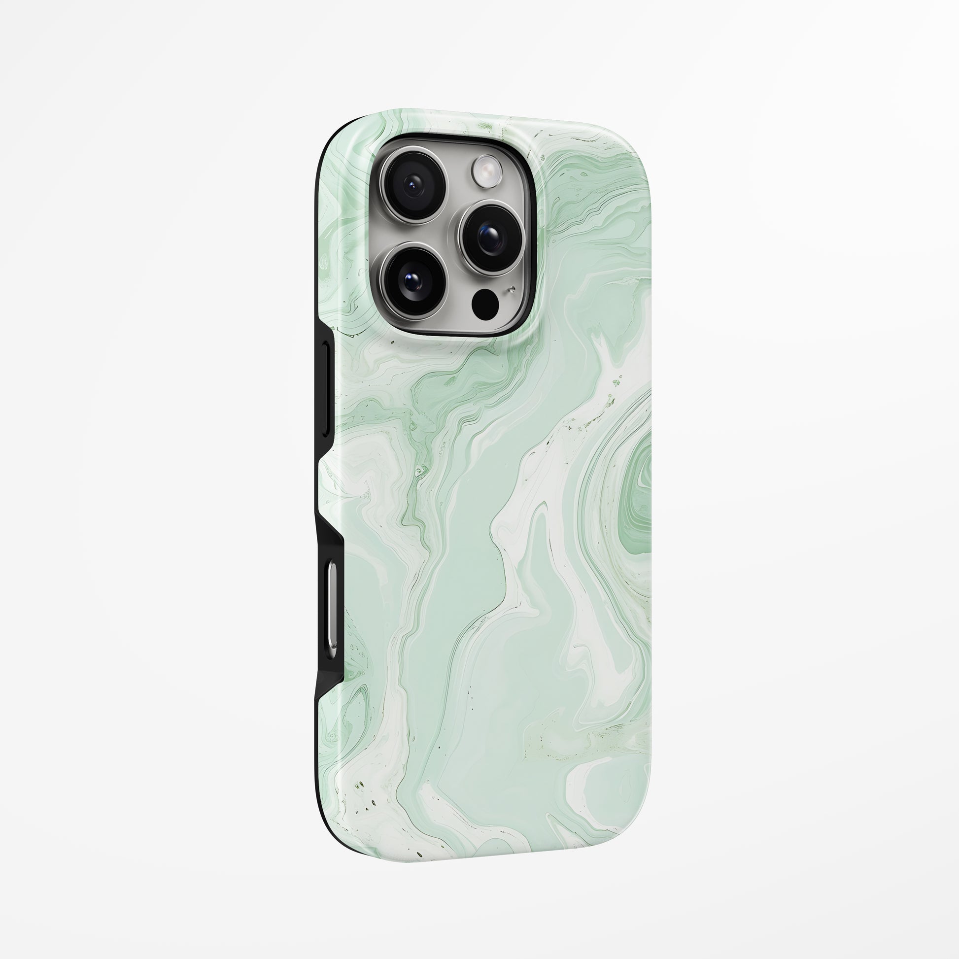 Unlock and capture buttons with  Jade Mist Magsafe Iphone Tough Case by Marivor
