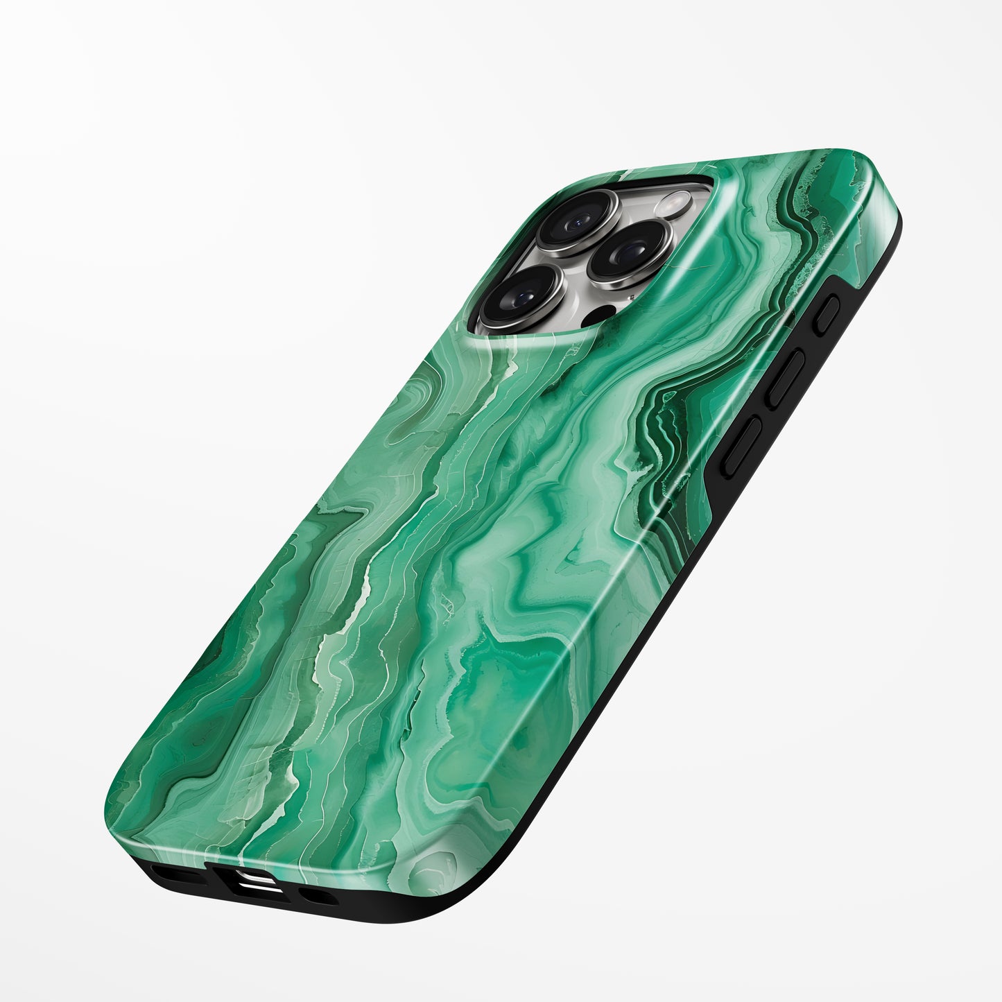 Charging port and volume up/down buttons with  Leafy Cascade Magsafe Tough Iphone Case by Marivor