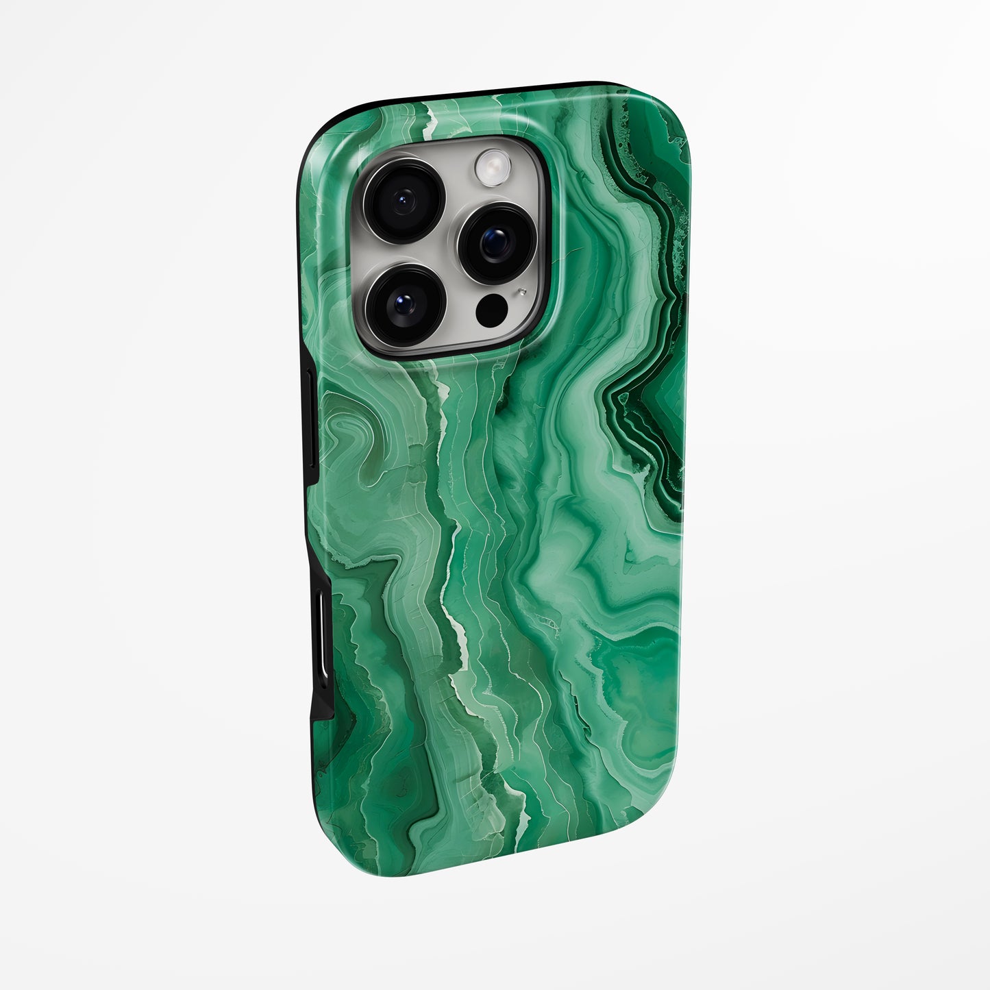 Side view of shell cover with design of  Leafy Cascade Magsafe Tough Iphone Case by Marivor
