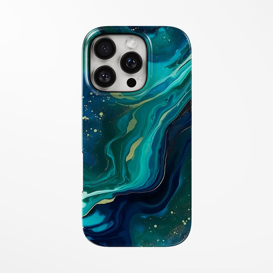 Front view of multicolor Luminous Current MagSafe iPhone Tough Case by Marivor